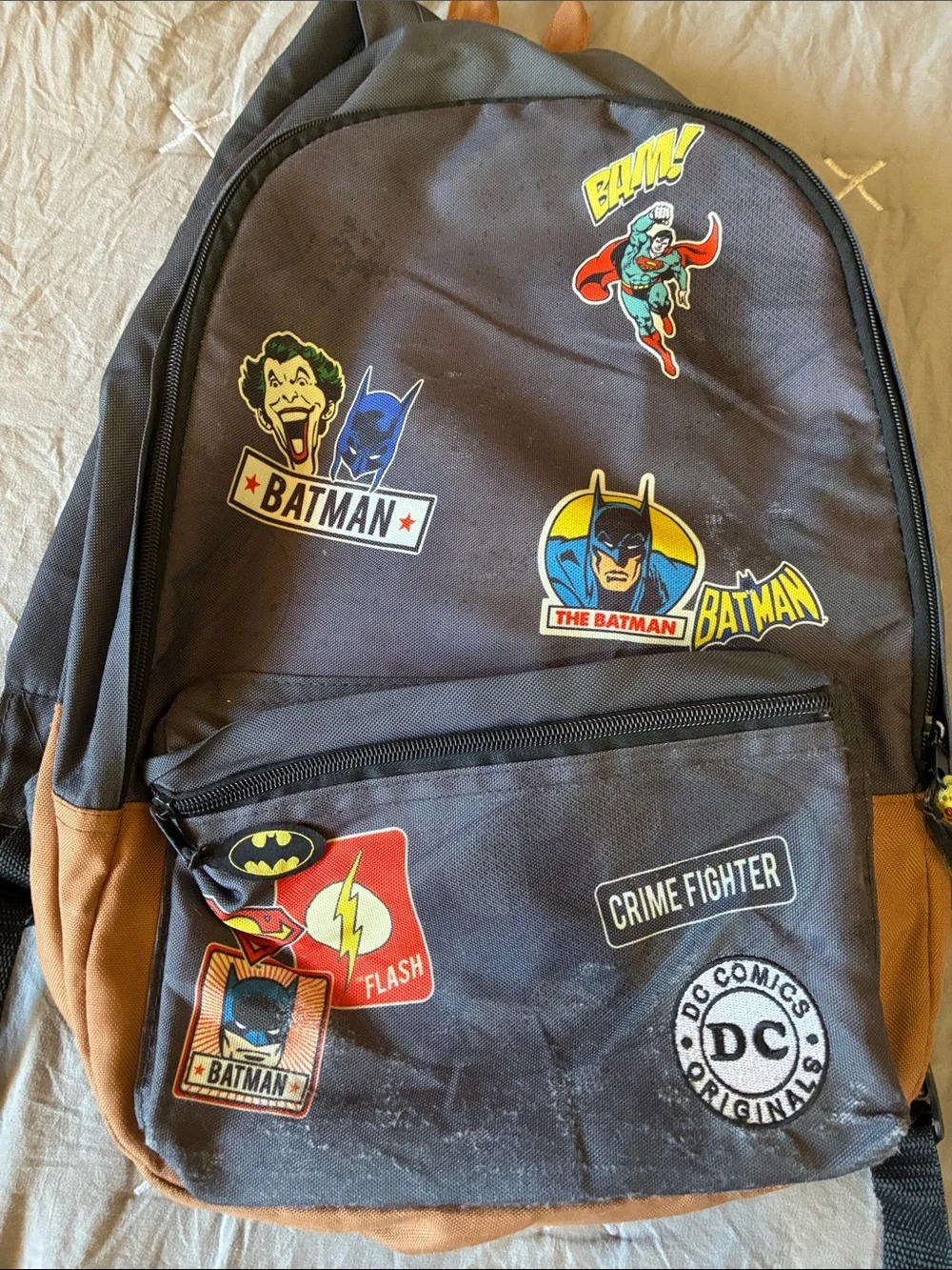 DC Comics Black and Brown Batman Sticker Backpack